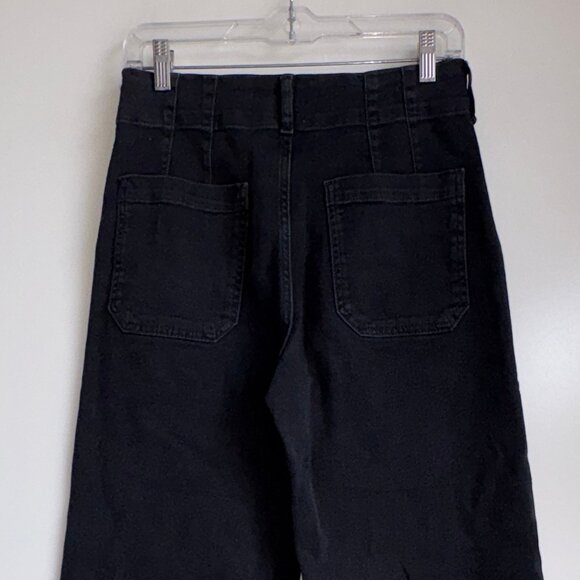 Anthropologie Maeve Colette Wide Leg Crop Jeans Size 27 Black - Picture 7 of 15